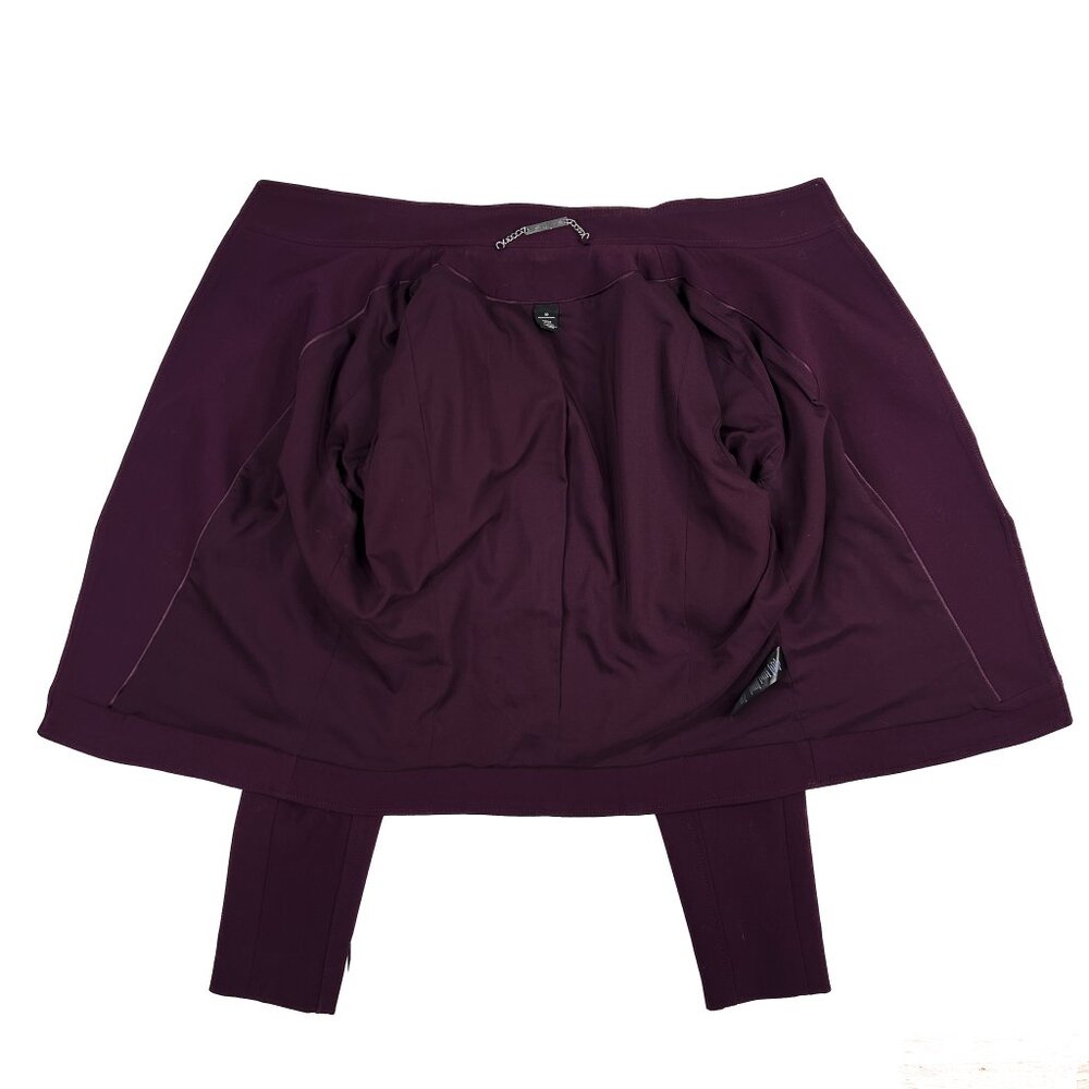 WHBM Stitched Shoulder Open Front Semi-Cropped Moto Blazer Skirt Set Size 10 - Picture 9 of 16